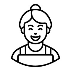 
Housewife line design in editable style  
