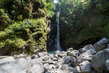 Ditumabo Mother Falls, San Luis, Aurora, Philippines. A tourist spot near Baler. Low angle view of...