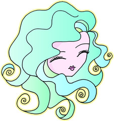 vector illustration beautiful woman face