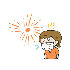 マスクで熱中症になる女の子