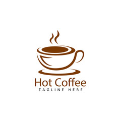 coffee cup logo template design vector with isolated white background