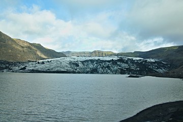 Iceland-view of glacier Sólheimajökulsvegur