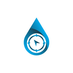 water drop compass navigator logo template design vector with isolated white background
