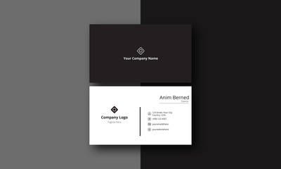 Business Card Template with Black and White