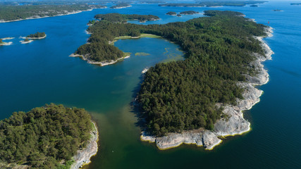 Landscape of the Baltic Sea with an islands. Summer seascape. Saaristomeri.