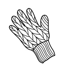 Hiking gloves isolated on a white background.Doodle-style vector illustration