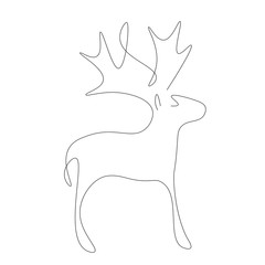 Deer silhouette on white background. Vector illustration