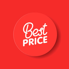 Banner with lettering best price. Vector flat illustration. Super exclusive price offer.