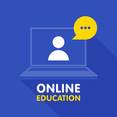 Online education resources vector line icon, online learning courses, distant education, e-learning tutorials