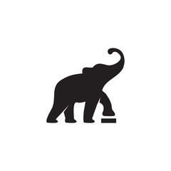 Elephant animal logo design template