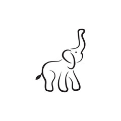 Elephant animal logo design template