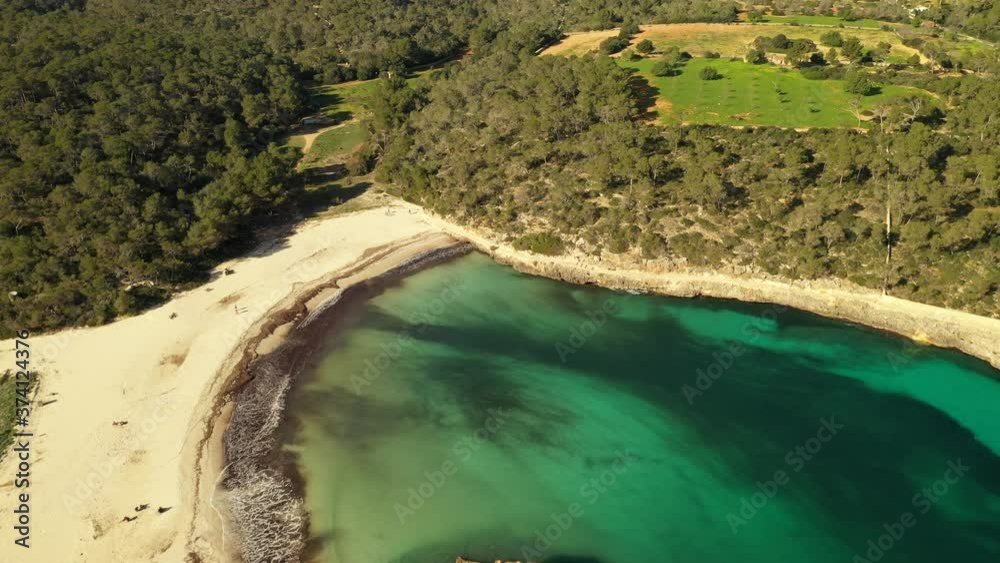 Canvas Prints aerial view of island mallorca the natural park mondrago