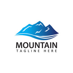 mountain logo template design vector in isolated white background