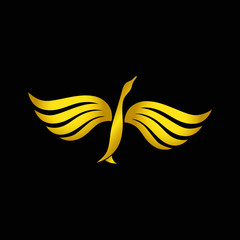 royal swans logo template design vector in isolated background