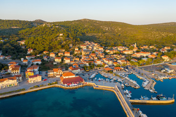 Fototapeta na wymiar Aerial view of Tkon town on Pašman Island, Croatian Adriatic