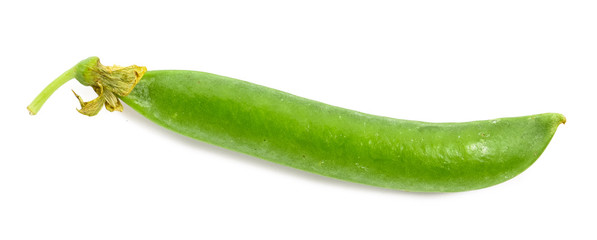 Tasty fresh peas on white background