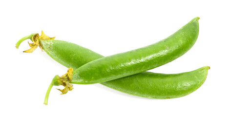 Tasty fresh peas on white background