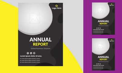 Annual Report Flyer Black Color Template 