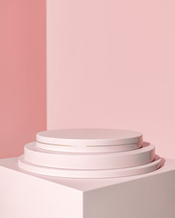 Blank pink round pedestal