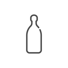 Tequila bottle in flat style on white background. Simple template design. Beverage icon design. Isolated illustration outline object. One line symbol of an alcoholic drink. Single shape drink product