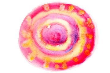 multicolored circle painted with watercolors