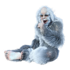 Obraz premium 3D Rendering Yeti on White