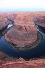 View of Horseshoe Bend during sunrise in Page Arizona, USA