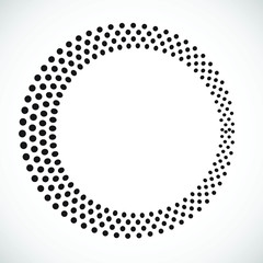 Halftone dots in circle form. Circular Music equalizer . Audio waves . Sound frequency . round logo . vector dotted frame . design element