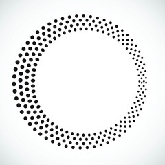 Halftone dots in circle form. Circular Music equalizer . Audio waves . Sound frequency . round logo . vector dotted frame . design element
