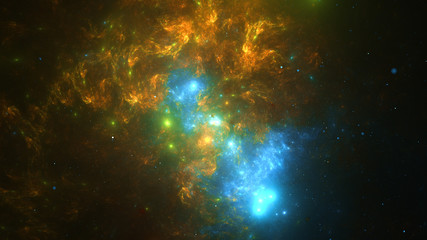 3d effect - abstract space scene