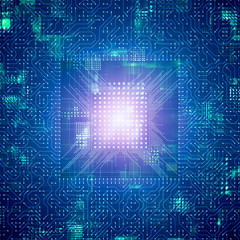 Glowing Circuit Network. Big Data Concept