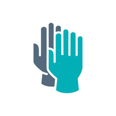 Cleaning gloves colored icon. Hand protective, , infection prevention symbol