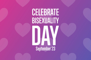 Celebrate Bisexuality Day. Holiday concept. Template for background, banner, card, poster with text inscription. Vector EPS10 illustration.