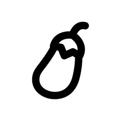 Eggplant Line Icon - Vector Illustration