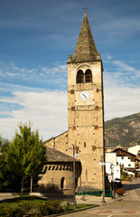 Fototapeta na wymiar XII century clocktower of St.Vincent