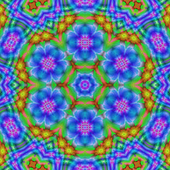 abstract colorful hexagonal fractal pattern