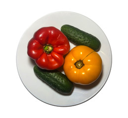vegetables on a white background