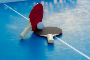 tennis de table sport loisir bleu rouge