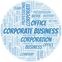 Obraz premium Corporate Business vector word cloud, made with text only.