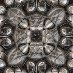 3d effect - abstract symmetric fractal pattern