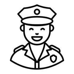 
Police officer with hat, line vector style 
