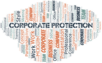Fototapeta premium Corporate Protection vector word cloud, made with text only.