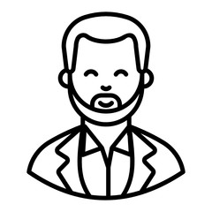 
Man having beard, professor line icon design 
