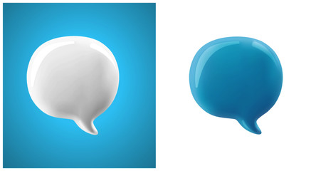 3d vector talking cloud, 3D illustration of speech bubble. Glossy talking cloud bubble high quality vector. Shiny cloud foam vector.