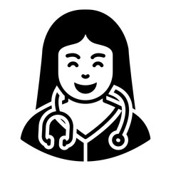 
Medical staff member, nurse in solid style 
