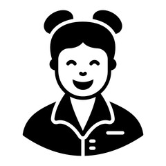 
Female photographer vector style in editable style 
