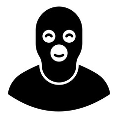 
A man with face mask is robber, criminal concept 
