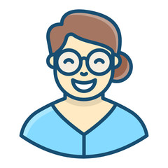 
Flat vector design of library incharge, female librarian
