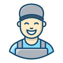 
Professional plumber avatar style, flat vector design 
