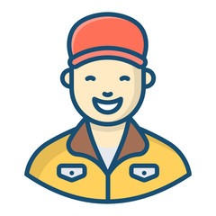 
Flat design of postman icon, mailman 
